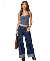 Edikted Womens Essy Square Neck Top