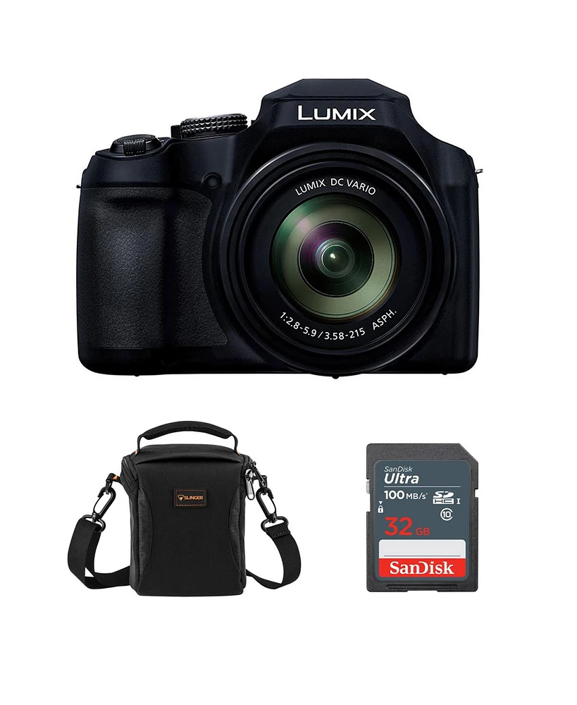 Panasonic Lumix FZ80D 18.1MP Point & Shoot Digital Camera, Bundle with Ultra 32GB Memory Card and Alpine 120 Shoulder Bag