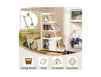 Large Cat Litter Box Enclosure with Storage & Ladder Shelf Stylish & Functional Hidden Litter Cabinet