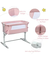 Gouun Kids Travel Portable Bed Side Sleeper Bassinet Crib with Carrying Bag