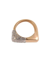 Laundry by Shelli Segal Gold Tone and Pave Crystal Stone Cocktail Ring