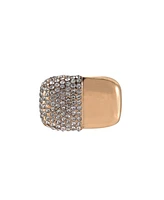 Laundry by Shelli Segal Gold Tone and Pave Crystal Stone Cocktail Ring