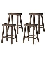 Maven Lane Vincent Wooden Rustic Aesthetic Kitchen Counter Stool, Set of 4