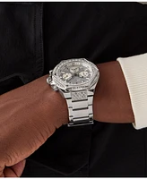 Guess Men's Multifunction Silver-Tone Stainless Steel Watch, 47mm