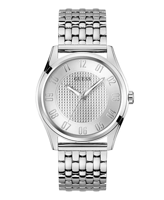 Guess Men's Analog Silver-Tone Steel Watch, 42mm