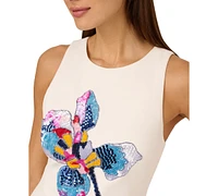 Adrianna by Papell Women's Embellished Flower Sleeveless Sheath Dress