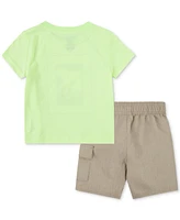 Hurley Toddler Boys Vortex Check Graphic T-Shirt & Shorts, 2 Piece Set
