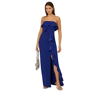 Adrianna by Papell Women's Strapless Cascading Ruffle Gown