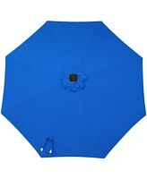 9-Foot Sunbrella Tilting Patio Umbrella with Solar Led Light Bars - Pacific Blue