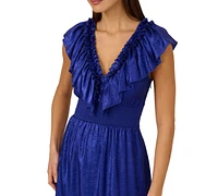 Adrianna by Papell Women's Ruffled V-Neck Midi Dress