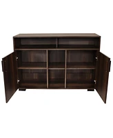 Anthony 48.5-Inch W Sideboard Buffet Cabinet with Shelves - Coffee Brown