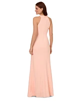 Adrianna Papell Women's Rosette Halter Gown