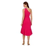Adrianna Papell Women's Ruffled One-Shoulder Dress