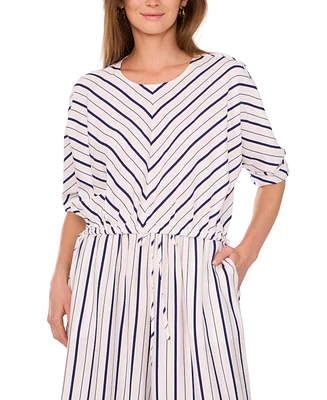 Sam & Jess Women's Drawstring-Hem Puff-Sleeve Top
