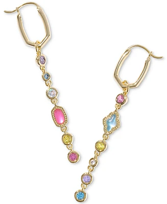 Kendra Scott 14k Gold-Plated Mixed Stone Mismatch Charm Huggie Hoop Earrings
