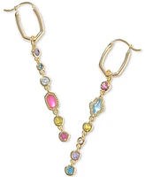 Kendra Scott 14k Gold-Plated Mixed Stone Mismatch Charm Huggie Hoop Earrings