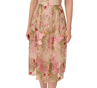 Adrianna Papell Women's Embroidered Fit & Flare Dress