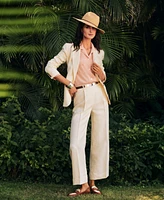 Lauren Ralph Women's Linen-Blend Twill Blazer