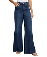 Good American Women's Soft-Tech Waist Palazzo Jeans