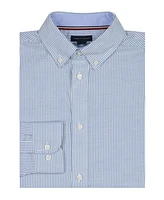 Tommy Hilfiger Big Boys Long Sleeve Stretch Bengal Stripe Oxford Shirt