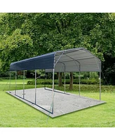 Metal Carport 11x19 Ft Heavy Duty with Galvanized Steel Roof