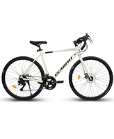 700C Road Bike, 16-Speed, Disc Brakes, Lightweight Aluminum Frame, Racing/City Commuting