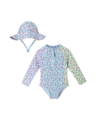 Infant Girls Floral Print Rash Guard