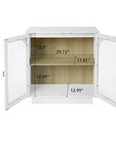 Storage Cabinet with Acrylic Door for Living Room 2 Door Storage Cabinet Sideboard Cabinet Entryway Cabinet