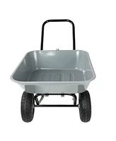 Two-wheeled cart, garden cart, 10-inch pneumatic wheels(gray)