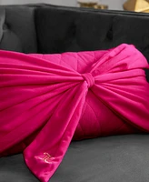 Juicy Couture Velvet Bow Decorative Pillow, 10" x 18"