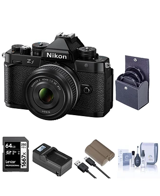 Nikon Z f Mirrorless Camera with Nikkor Z 40mm f/2 Se Lens, Bundle with 64GB Sdxc Memory Card, En-EL15c Lithium-Ion Battery and 40.5mm Filter Kit