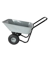 Two-wheeled cart, garden cart, 10-inch pneumatic wheels(gray)