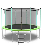 8ft Green Outdoor Toddler Trampoline with Enclosure Net