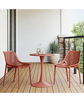 Outdoor Stackable Modern Plastic Dining Chairs (Set of 2)