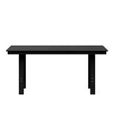 Outdoor Modern Hdpe 66" Wide Rectangle Patio Dining Table for 6