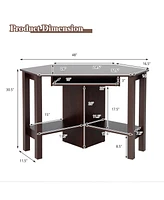 Wooden Study Computer Corner Desk with Drawer
