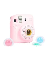 Fujifilm Instax Mini 12 Instant Film Camera, Blossom Pink Bundle with Custom Case, Accessory Kit and Daylight Film, 2x Twin Pack