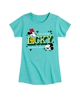 Disney Big Girls Minnie Mickey St Patrick's Day Lucky Graphic Short Sleeve T-Shirt