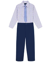 Tommy Hilfiger Toddler & Little Boys Stretch Micro Plaid Shirt, Tie Pants, 3 Piece Set