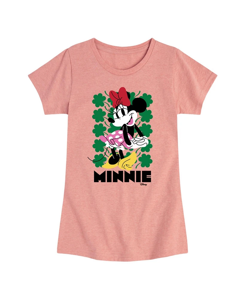 Disney Big Girls Minnie St Patrick's Day Graphic Short Sleeve T-Shirt