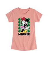 Disney Big Girls Minnie St Patrick's Day Graphic Short Sleeve T-Shirt