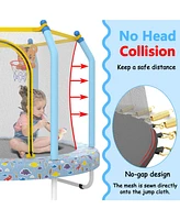 55-inch Trampoline for Kids Indoor & Outdoor Small Toddler Trampoline with Basketball Hoop