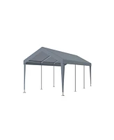 12' x 20' Portable Carport: Heavy Duty Garage with Roll-up Doors and Ventilation