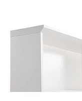Hall Tree with Bench and Cube Storage (8 Hooks, White)