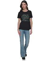 Karl Lagerfeld Paris Women's Rhinestone Skyline Graphic T-Shirt