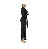 Jluxlabel Women's Noelia Linen Slit Skirt