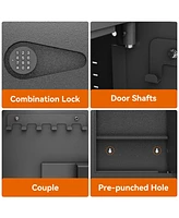 Concealed Wall Safe with Keypad & Removable Shelves for Firearms and Valuables