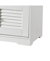 28" Shoe Storage Bench with Cushion and Adjustable Shelves