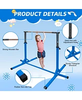 Gymnastics Bar for Kids, Adjustable Height Gym Bar, Junior Training Kip Bar for Home, Built for kids 3+ Years Blue