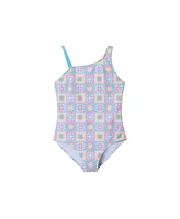 Toddler/Child Girls Crochet Rib One Pc Halter Swimsuit